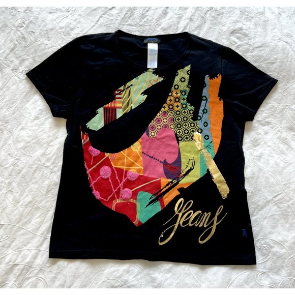 Christian Lacroix Black Vintage 90s Y2K Women's T-Shirt | Size M - Picture 1 of 5